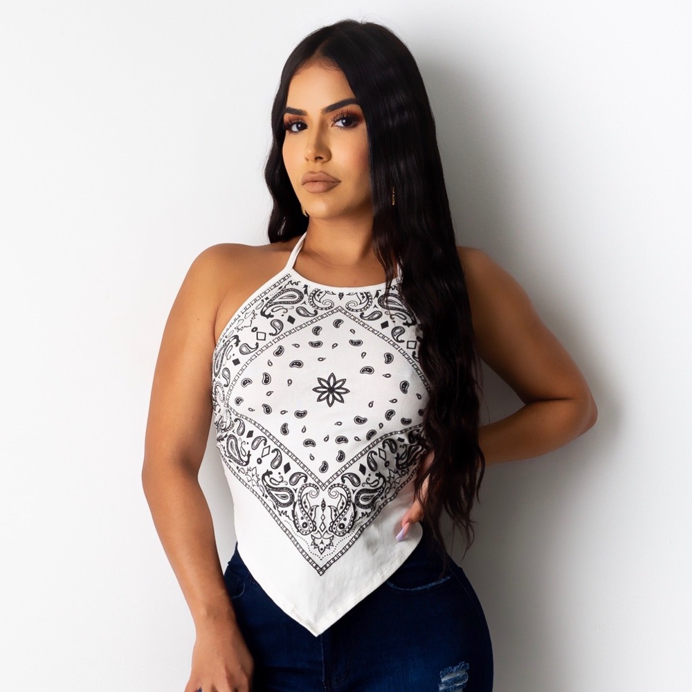 Misty Bandana top White